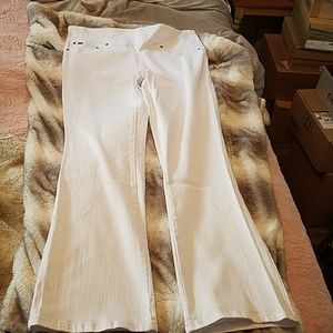 DG2 Diane Gilman boot cut white Jean's large NWOT